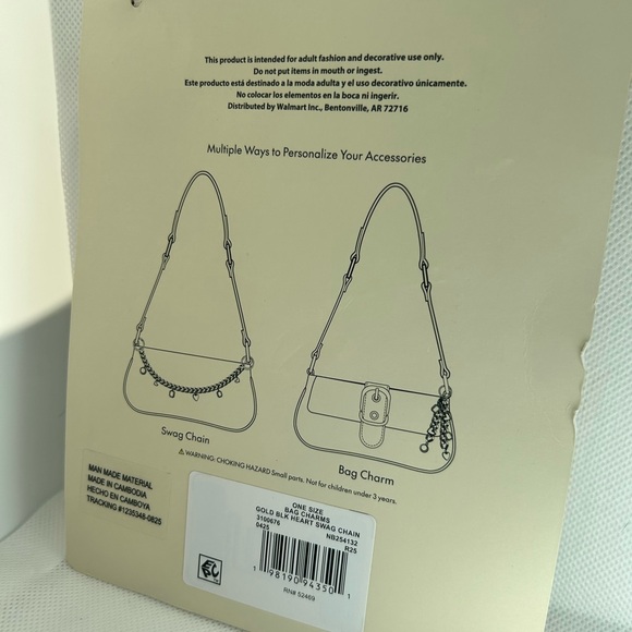 Gold Bag Charm with Black Accents - Picture 7 of 9